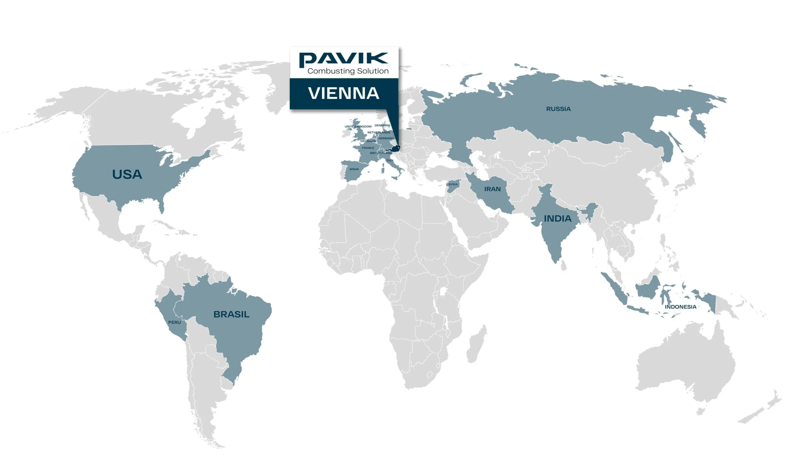 Pavik globale Standorte